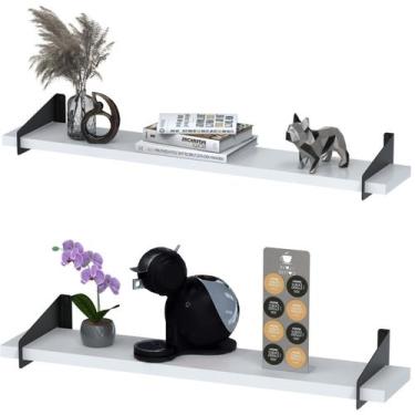 Imagem de 2 Prateleiras Suspensa Multiuso 50Cm Para Sala Quarto PB SF - ShopFort