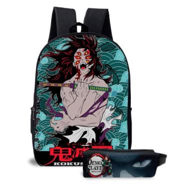 Imagem de Kit Mochila com Estojo Escolar Anime Demon Slayer Unissex - Use Thuco,