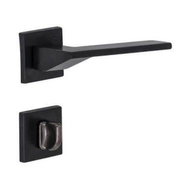 Imagem de Fechadura Banheiro MZ440 ST2 R205 55mm Roseta Preto Fosco Squadro Desi