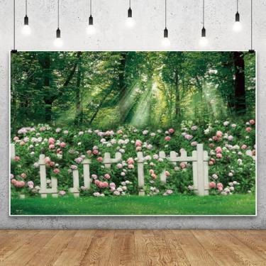 Imagem de Leowefowa Cenários de primavera, 3 x 2,4 m, vinil, flor, jardim, primavera, parque, natureza, cenário, fotografia, exterior, chá de bebê, aniversário, festa de casamento, banner, adereços de cabine