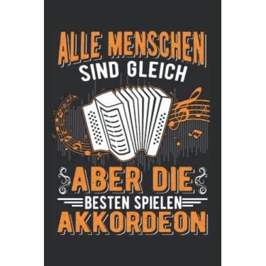 Imagem de Akkordeon Notizbuch: Akkordeon Ziehharmonika Akkordeonist / 6x9 Zoll / 120 karierte Seiten Seiten