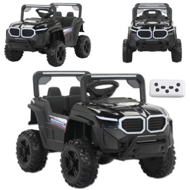 Imagem de Mini Carro Elétrico Infantil 12V Até 30Kg Baby Style Carrinho Veículo Baterial Recarregável com Controle Remoto MP3 Luz e Som LED Segurança e Diversão para Crianças de 3 Anos+ (Preto)