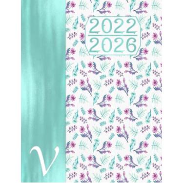 Imagem de Monograma Caligrafía V – Agenda Quinquenal 2022 - 2026 – Planificación Anual y Mensual: Regalo Calendario I Libreta de Direcciones I Planificador de Cumpleaños Español I Bucket List