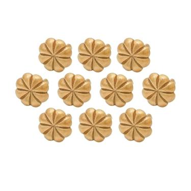 Imagem de Lord of Battles Brincos de latão com design de flores estilo medieval, perfeitos para artesanato em couro, bolsas, cintos, sapatos, jaquetas, casacos, botas, conjunto de 10 peças