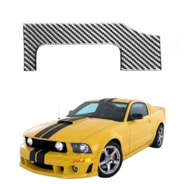 Imagem de IKUESM compatível com acessórios Ford Mustang 2005-2009 GT S197 Interruptor do farol do carro interior em fibra de carbono Adesivo de acabamento do volante esquerdo direito((BLACK) B)