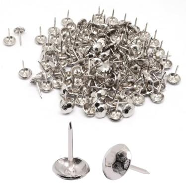 Imagem de S Sydien Tachinhas de estofamento para móveis prata 150 peças, unhas decorativas vintage de 7/40.6 cm, pregos de estofamento de metal para madeira, tachas de polegar antigas para sofá de móveis (11 x