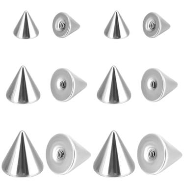 Imagem de Beebeecraft 1 caixa 90 peças 3 tamanhos brincos parafusos traseiros para parafusos 3/4/5 mm aço inoxidável cone brinco substituições metal prata porcas de orelha (furo: calibre 20/21) para suprimentos