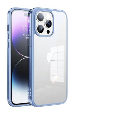 Imagem de Capa híbrida com amortecedor cinza titânio natural para iPhone 15 Pro Max 15Pro 14 Plus 13 12 14Pro 13Pro 12Pro 11 acessórios para capa de telefone, azul celeste, para iPhone 14Pro Max