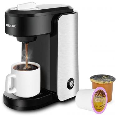 Imagem de Cafeteira Elétrica Expresso Manual 300mL, 1000W, 110v, CHULUX QF CM804, Prateado