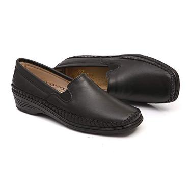 Imagem de 1001MGR-Sapato Feminino oxford de couro natural conforto e elegância (Preto, BR, Adulto, Numérico, 38)