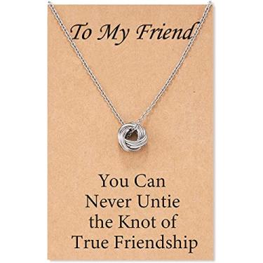 Imagem de Jeka Colar de nó da eternidade Best Friend para mulheres e meninas, presentes de aniversário para amigas, AVERAGE, Aço inoxidável, Ágata
