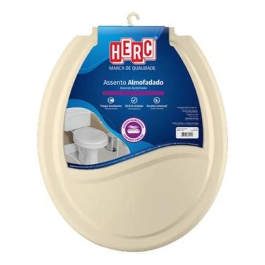 Imagem de Assento Sanitário Almofadado de Vaso Oval Universal Bege - Herc