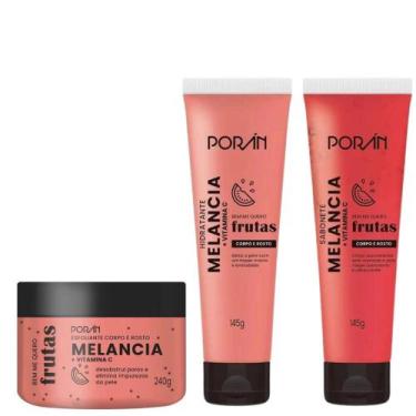 Imagem de Kit Melancia Porán Com Esfoliante + Hidratante + Sabonete - poran