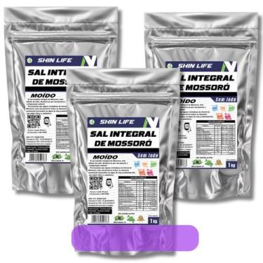 Imagem de Sal Marinho Moído  Integral Zero Iodo 3 kg Salinas Mossoró - Cimsal