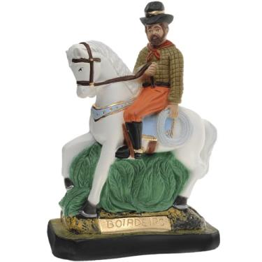 Imagem de Imagem Pai Boiadeiro a Cavalo 20cm Gesso Escultura Umbanda