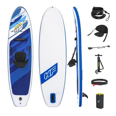 Imagem de Bestway, Prancha Inflável de Stand Up Paddle Completa Oceana com Assento, na cor Branca e Azul.