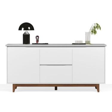 Imagem de Buffet Aparador Sala de Jantar Com 2 Portas e 2 Gavetas Pés em Madeira