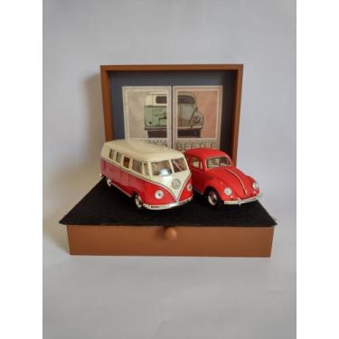 Imagem de Conjunto de 02 Miniaturas de VW Fusca 1967 e VW Kombi 1962 - Captain  