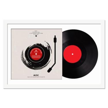 Imagem de Fxojyvo Moldura de disco de vinil para exibição de parede, moldura branca de 40,6 x 61 cm para qualquer disco LP de 30,5 cm com capa - 1 pacote/branco