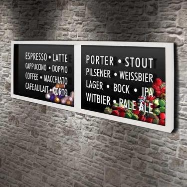 Imagem de Porta Tampinhas e Cápsulas Panorâmico - Tipos de Cerveja e Café  - Qua