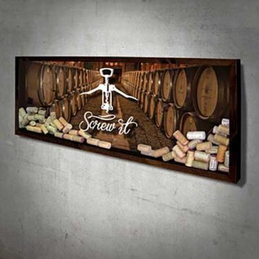 Imagem de Quadro para Rolhas Panorâmico - Screw it 2 - Quadro Novo, Marrom, 90 x