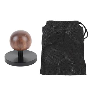 Imagem de Martelo de café, Material de Liga de Alumínio Anti -erosão Fácil de Limpar a Violação de café Preto Com Alça de Madeira Esférica para Acessório para Fazer café (51mm) (58MM)