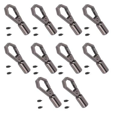 Imagem de 10 Ssts Cord End Caps Com 6mm Bell Hook e 7mm Parafusos, Metal Snap Tube Crimp Connector para Fazer Jóias, Fácil de Substituir Acessórios para Bolsas Sapatos Pulseira