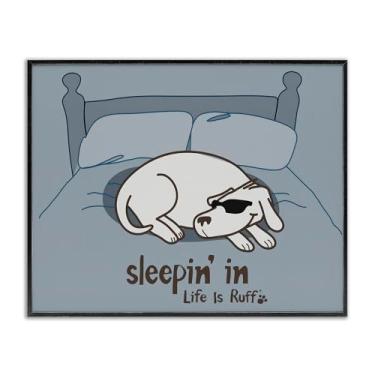 Imagem de Stupell Industries Sleeping In Dog Design de parede giclée emoldurado preto por LIR, 76 x 61 cm