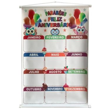 Imagem de Banner Pedagógico Infantil Escolar Feliz Aniversario - Brink Sul