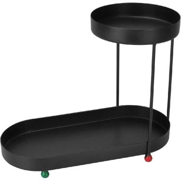 Imagem de SUPORTE DECORATIVO PLANTA CACHEPO PARA VASOS 2 NIVEIS HOME&CO METAL 27x35x17cm PRETO