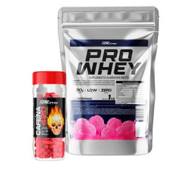 Imagem de Whey Protein Concentrado Refil 1Kg + Cafeina 420mg 30 Cápsulas - Pro H