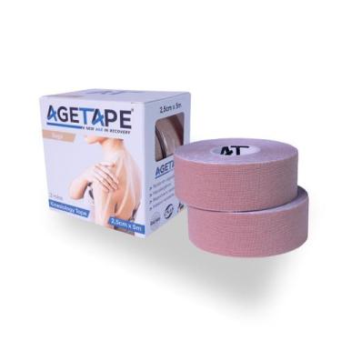 Imagem de Agetape Kinesiology Tape - 2 Rolos - 2,5cm X 5m - Bege, Bege