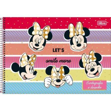 Imagem de Caderno De Desenho Escolar Infantil Minnie/mickey C/ Adesivo - Tilibra