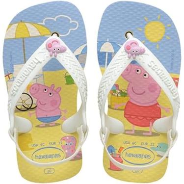 Imagem de Sandalia Havaianas Baby Peppa Pig Bege Palha 25/6