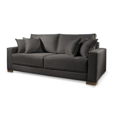 Imagem de Sofá 3 Lugares Linho Preto Helô 2m - Poltjá Móveis