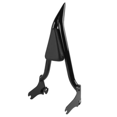 Imagem de HIYOYO Almofada destacável Sissy Bar encosto traseiro do passageiro adequado para Harley Touring CVO Road King Street Glide Road Glide Electra Glide 1997-2008 (preto brilhante)