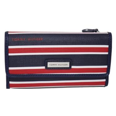 Imagem de Tommy Hilfiger Carteira feminina com zíper com vários compartimentos de armazenamento, Multicolorido., Taille unique, americano