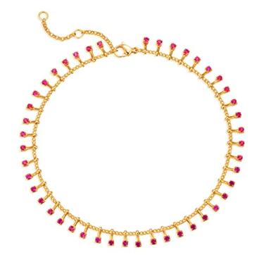 Imagem de LADYGD Tornozeleira feminina banhada a ouro 14K moderna delicada corrente de elos tornozeleiras ajustáveis artesanais simples joias de ouro presentes, 10.16 inches, Ouro amarelo, Sem Pedra Preciosa