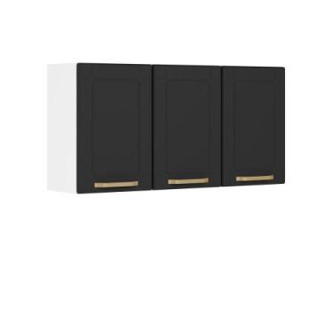 Imagem de Armário Aéreo Alto de Aço 3 Portas Colors Bertolini, Grafite