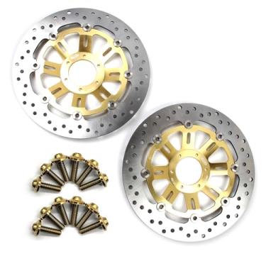 Imagem de Discos de freio dianteiros flutuantes com parafusos de montagem para Honda CB400SF 1992-1998, CB600 Hornet 600 1998-1999, acessórios de substituição de motocicleta dourados