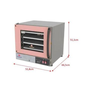 Imagem de Kit - Forno Turbo Elétrico Fast Oven PRP-004 Plus 127V Rosa + Bancada MES-004 + 8 Assadeiras - Progás