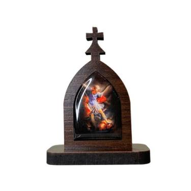 Imagem de Mini Capela de São Miguel Arcanjo em MDF 7cm - Lírio do vale