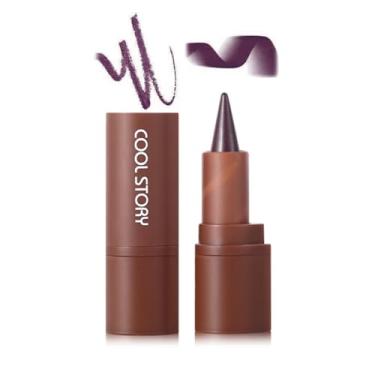 Imagem de COOL STORY Delineador labial fosco, formato de giz de cera e ponta afunilada para um contorno perfeito e efeito gradiente à prova d'água, delineador, lápis labial 3 em 1, roxo nº 2