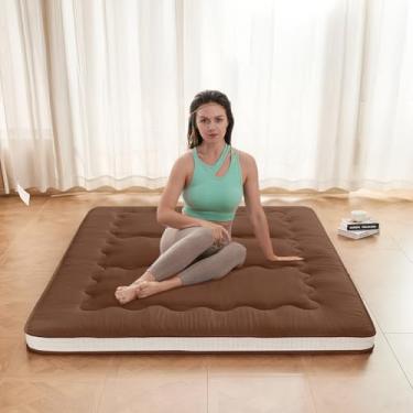 Imagem de Dr.Futon Colchão futon de chão japonês extra grosso dobrável tapete de cama para hóspedes, espreguiçadeiras e tavel