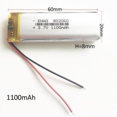 Imagem de Bateria 1100 Mah 3,7v 8mm X 20mm X 60mm Grossa Gr - bgb