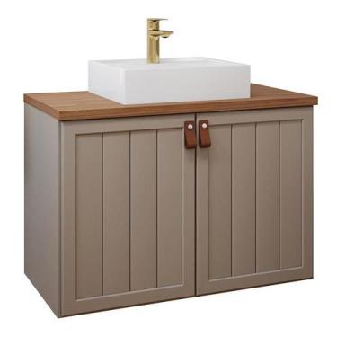 Imagem de Gabinete de Banheiro Alure com Cuba 80cm Cappuccino/Freijo - MGM