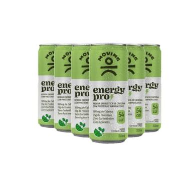 Imagem de Moving Pro Energy Pro Bebida Energética, Limão e Ice Tea, 310ml, Pack com 6, Zero Açúcar, 15g Proteína