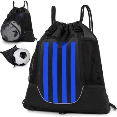 Imagem de Mochila de basquete STAY GENT Drawstring azul Black Stripe