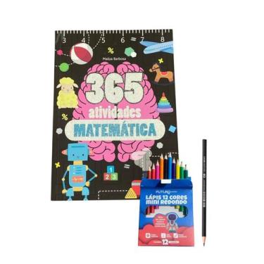 Imagem de 365 Atividades Matemática Livro Infantil+ lápis cor + lápis - brasiLei