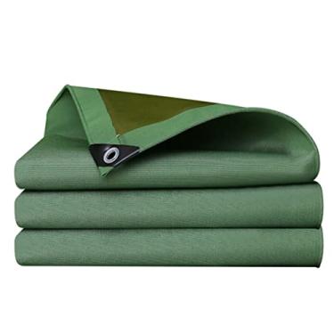 Imagem de Folha de cobertura impermeável de lona verde 600 g/m² Lona resistente com ilhós, tenda de dossel à prova de chuva para toldo de pátio, lona multiuso (tamanho: 3 x 3 m)